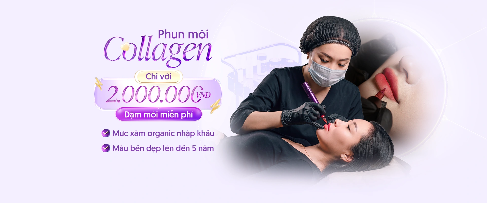 Phun môi Collagen chỉ với 2.000.000 đồng tại Linh Anh