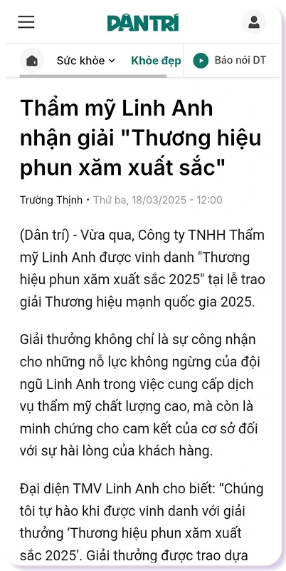 Linh Anh ghi dấu ấn trên báo Dân trí