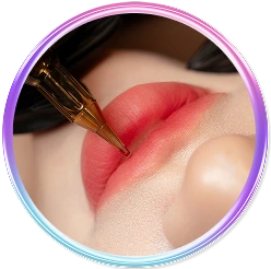 Tiến hành phun môi collagen