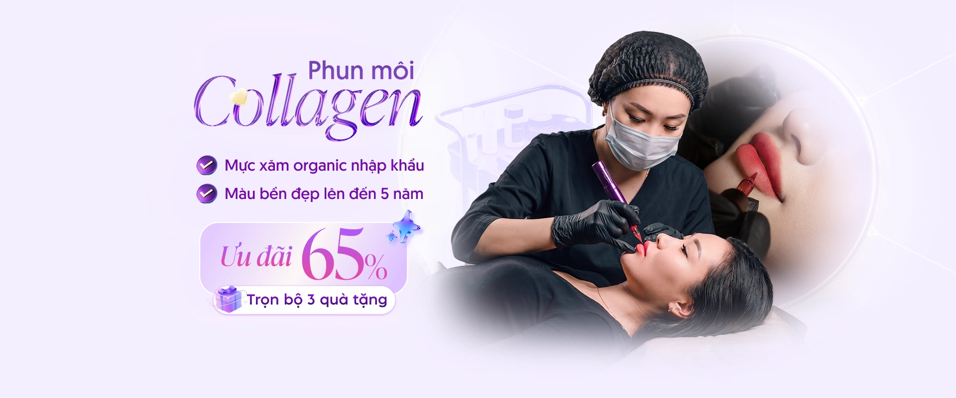 Phun môi Collagen chỉ với 2.000.000 đồng tại Linh Anh