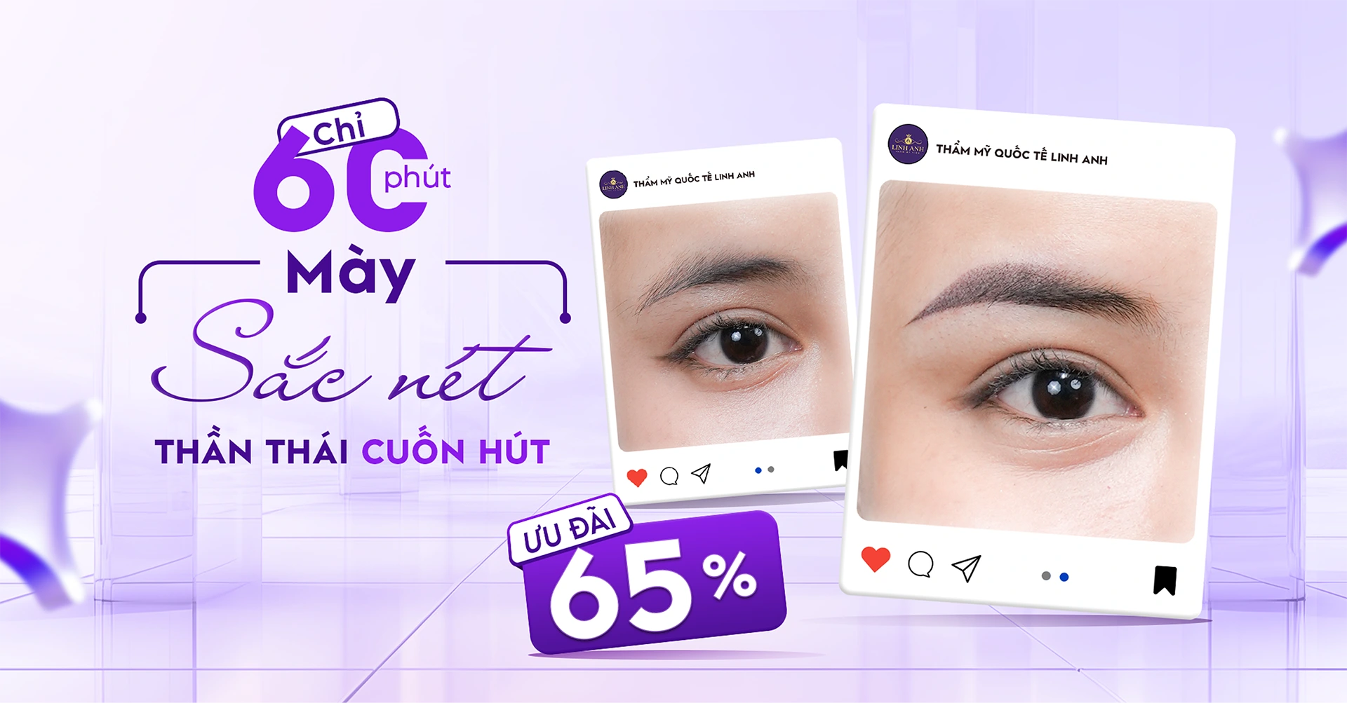 Chương trình ưu đãi 60 phút mày sắc nét tại Linh Anh