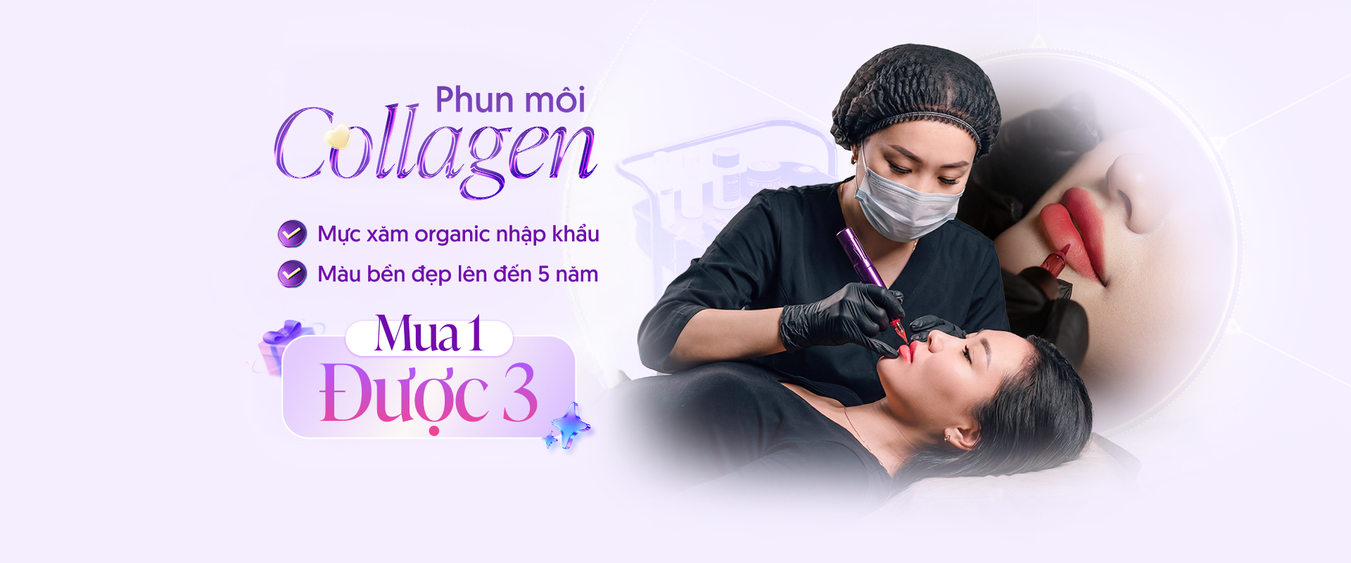 Phun môi Collagen chỉ với 2.000.000 đồng tại Linh Anh