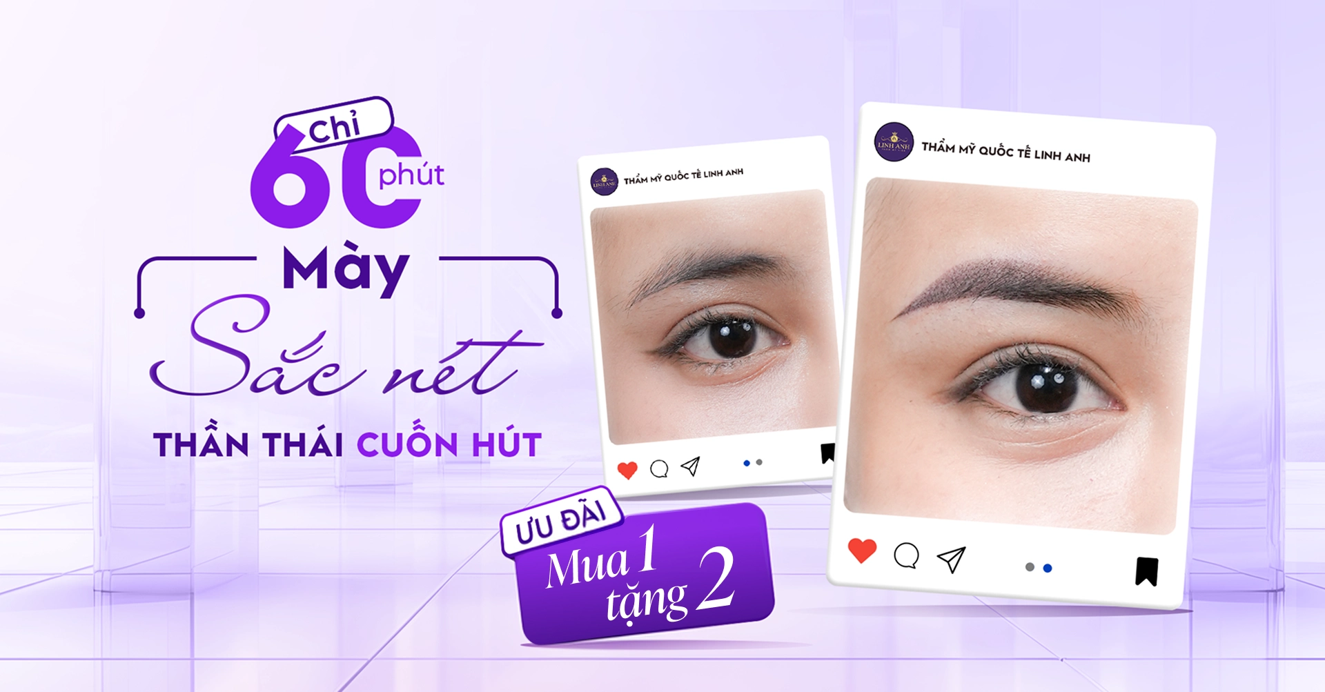 Chương trình ưu đãi 60 phút mày sắc nét tại Linh Anh