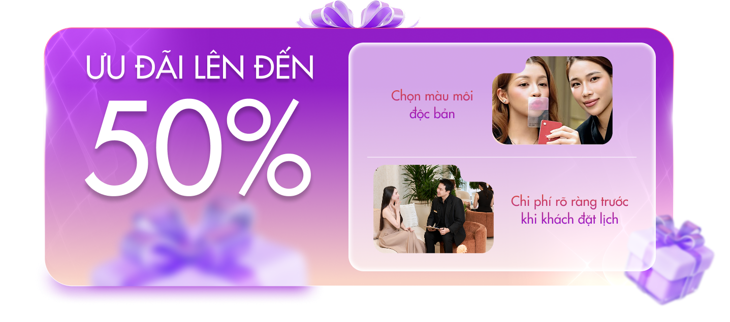 Ưu đãi phun môi lên đến 50% tại Linh Anh – Chọn màu môi độc bản, chi phí rõ ràng trước khi khách đặt lịch