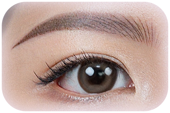Chân mày sau khi điêu khắc mày vi sợi shading