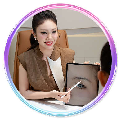 Bước 1: Xem xét tình trạng chân mày & tư vấn kỹ thuật phù hợp