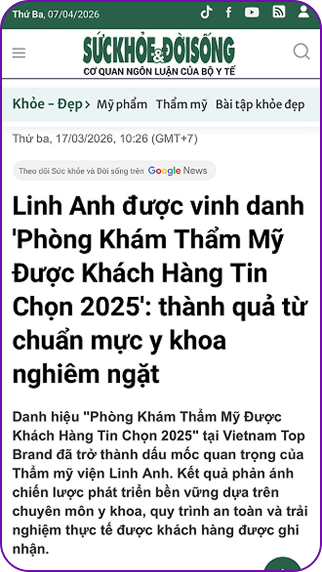 Báo Pháp luật: Thẩm mỹ Linh Anh: Tận tâm y khoa, hướng đến cái đẹp chân – thiện – mỹ