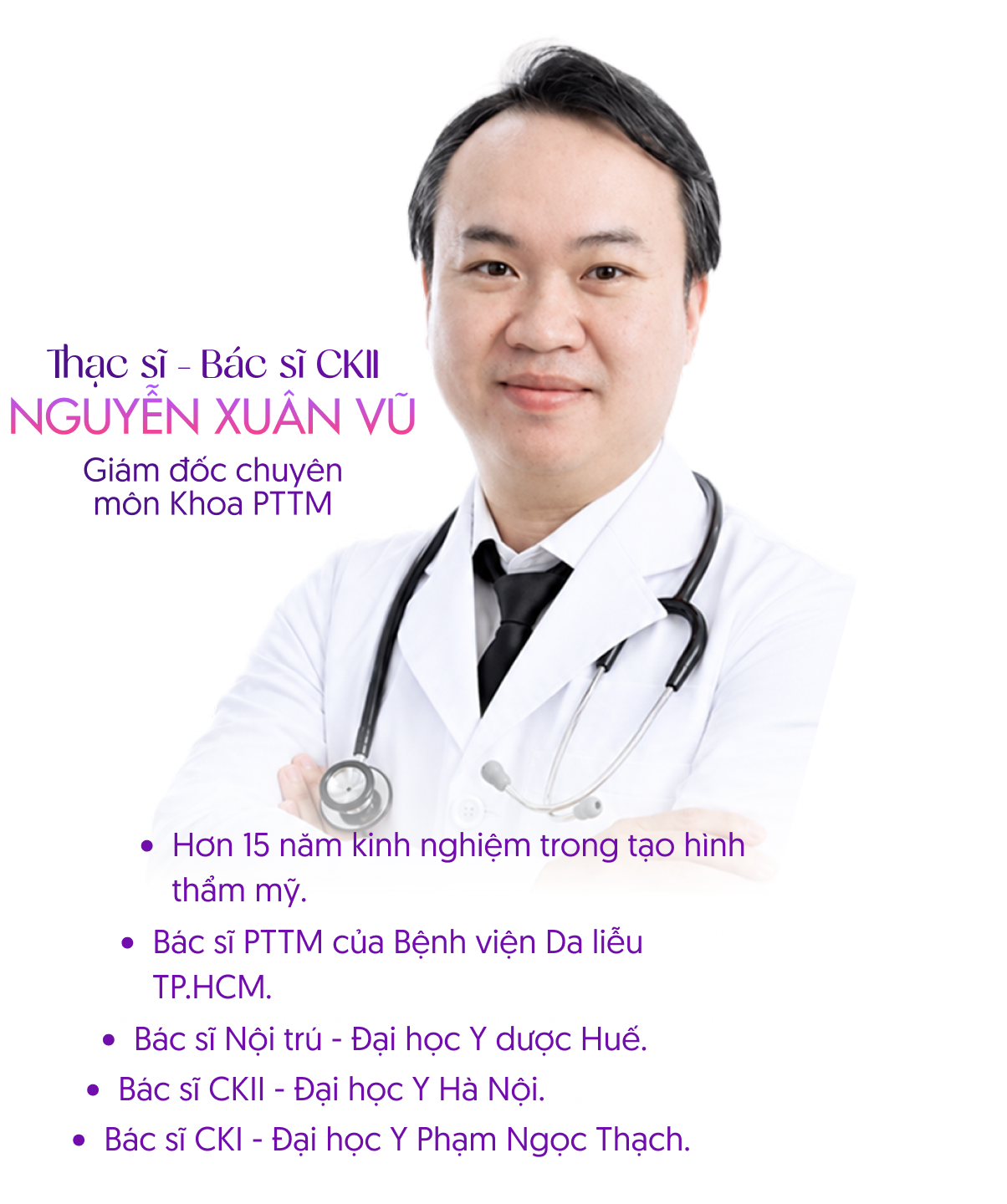 Bác sĩ CKI Phạm Anh Trí – Chuyên Phẫu thuật Thẩm mỹ. Tốt nghiệp Đại học ngành Y (Đa khoa) trường Đại học Y dược TP.HCM, hơn 30 năm kinh nghiệm PTTM, cố vấn chuyên môn PTTM tại PK Thẩm mỹ Linh Anh.